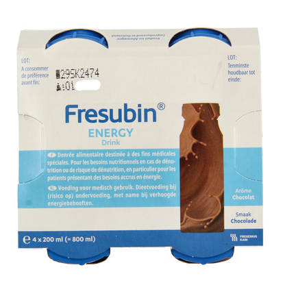 Fresubin Energy drink chocolade 200ml 4 Stuks