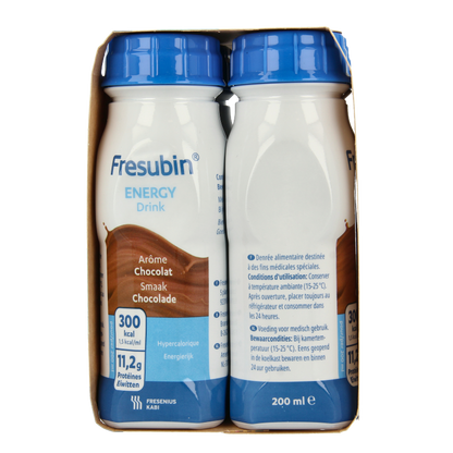 Fresubin Energy drink chocolade 200ml 4 Stuks