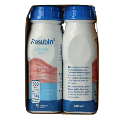 Fresubin Energy drink aardbei 200ml 4 Stuks