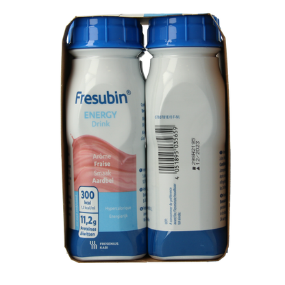 Fresubin Energy drink aardbei 200ml 4 Stuks