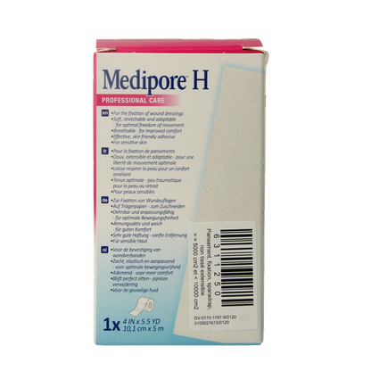 3M Medipore hechtpleister 10cm x 5m 1 Stuks