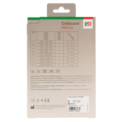 Cellacare Manus comfort polsbandage rechts maat 2 1.00 Stuks