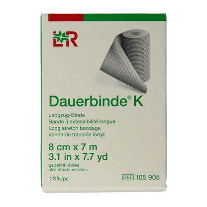 Dauerbinde K elastische zwachtel 7m x 8cm 1.00 Stuks