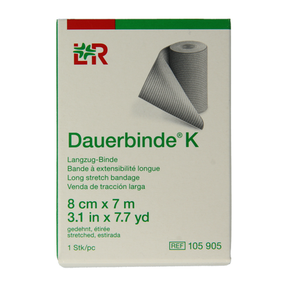 Dauerbinde K elastische zwachtel 7m x 8cm 1 Stuks
