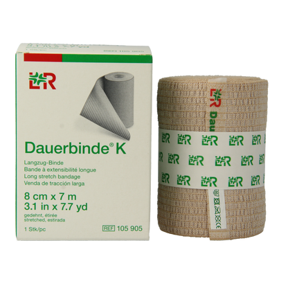 Dauerbinde K elastische zwachtel 7m x 8cm 1 Stuks