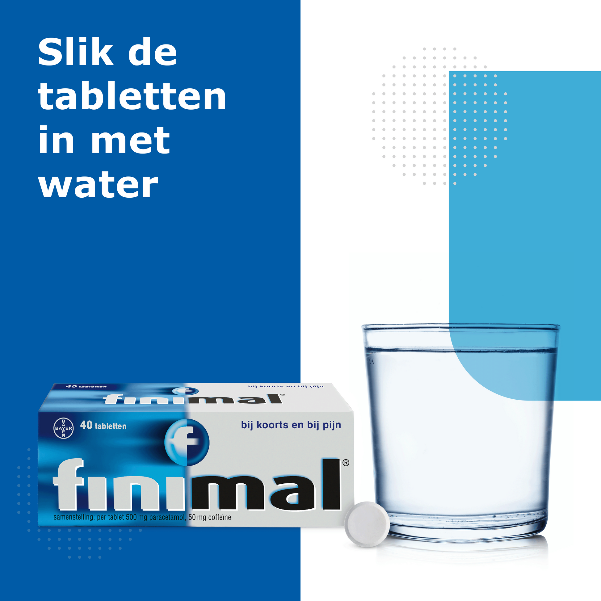 Finimal Paracetamol met coffeine 500/50mg 40 Tabletten