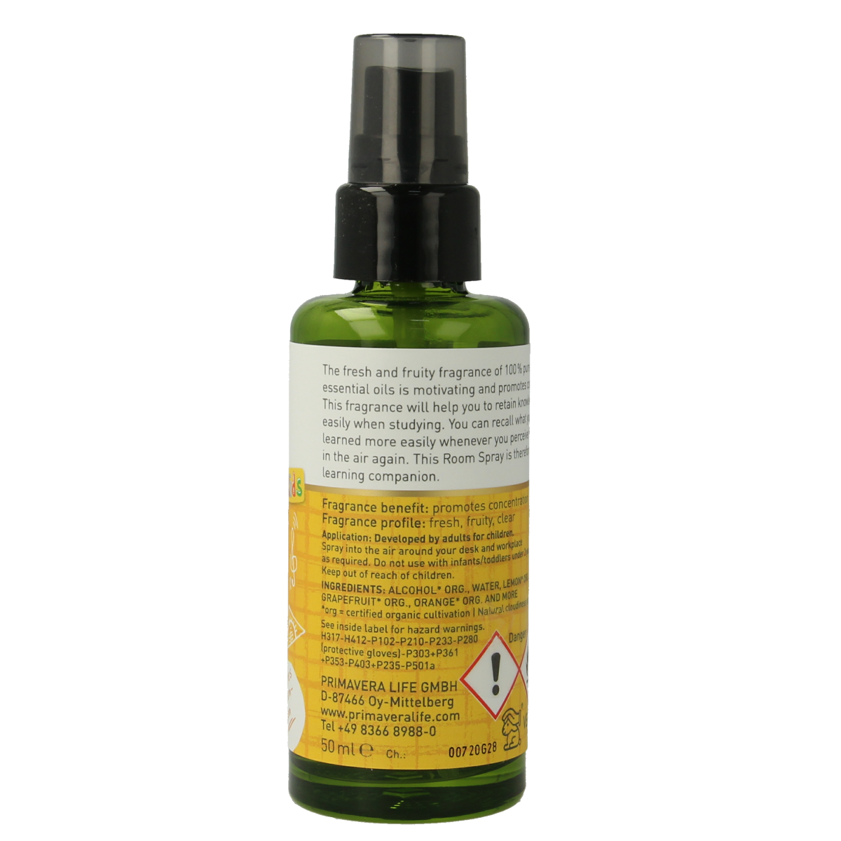 Primavera Organic roomspray focus & learn bio 50.00 Milliliter