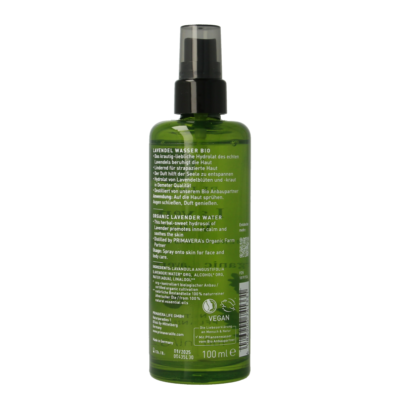 Primavera Lavender water bio 100 Milliliter