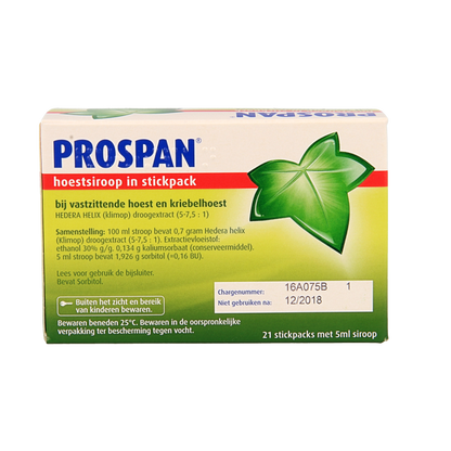 Prospan Hedera helix stickpack 5 ml 21 Stuks