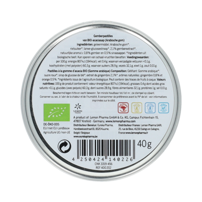 Lemon Pharma Ginjer original gember pastilles sinaasappel bio 40.00 Gram