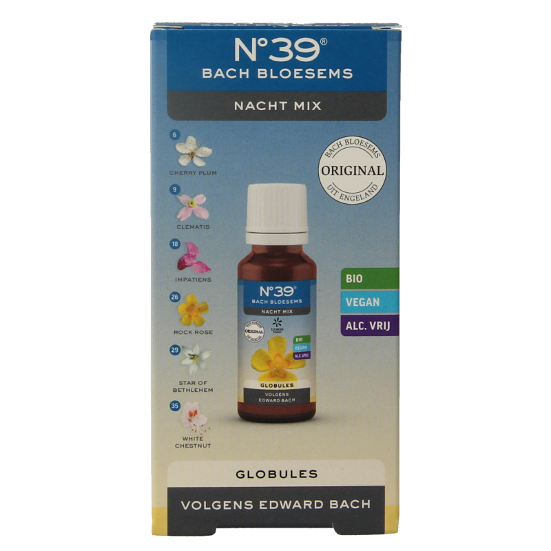 Bach Bloesem Globule parels nr. 39 nacht bio  20 Gram