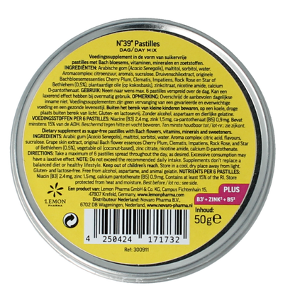 Lemonpharma Bach Pastille vegan noodgeval nr. 39 bio 50 Gram