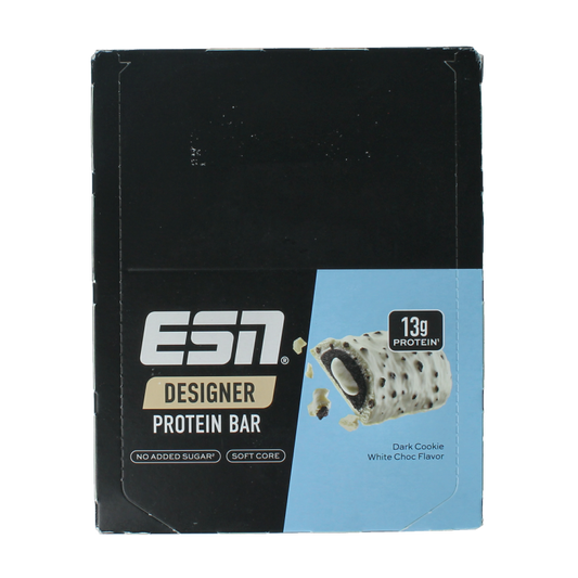 ESN Dark cookie white chocolate bar 45g 12 Stuks