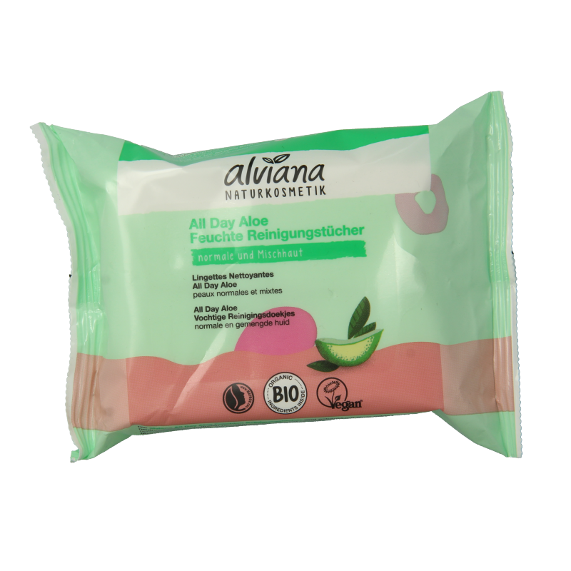 Alviana Reinigingsdoekjes vochtig aloe vera  25 Stuks