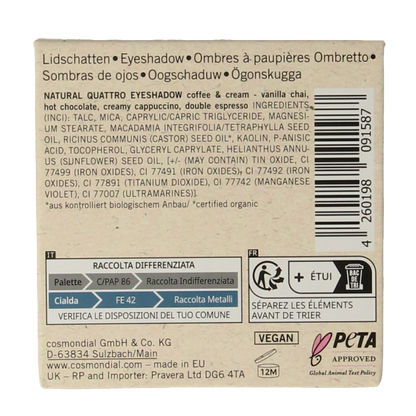 Benecos natural beauty Natural eyeshadow quantro coffee 1 Stuks