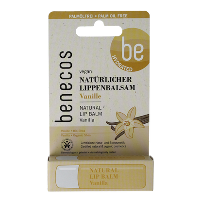 Benecos natural beauty Natural lipbalm vanilla in box 1.00 Stuks