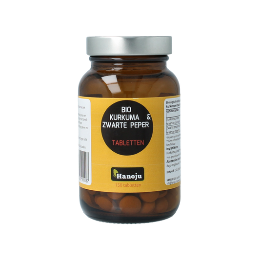 Hanoju Kurkumapoeder + piperine 500mg bio 150.00 Tabletten
