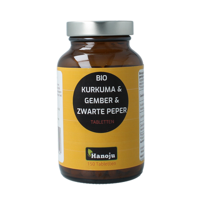 Hanoju Kurkuma + gember + piperine 500mg 150.00 Tabletten