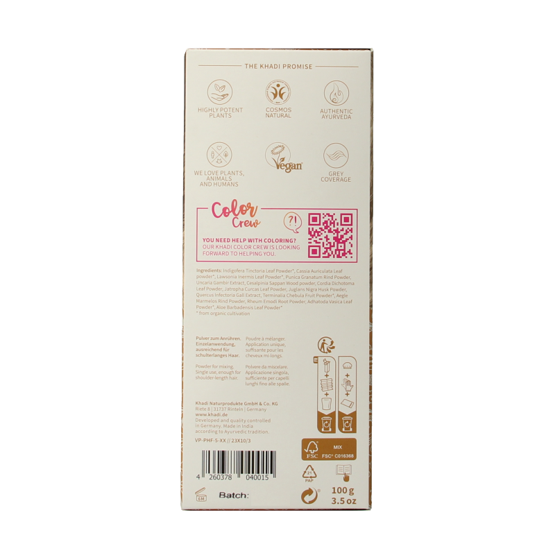 Khadi Haarkleur dark blond 100 Gram