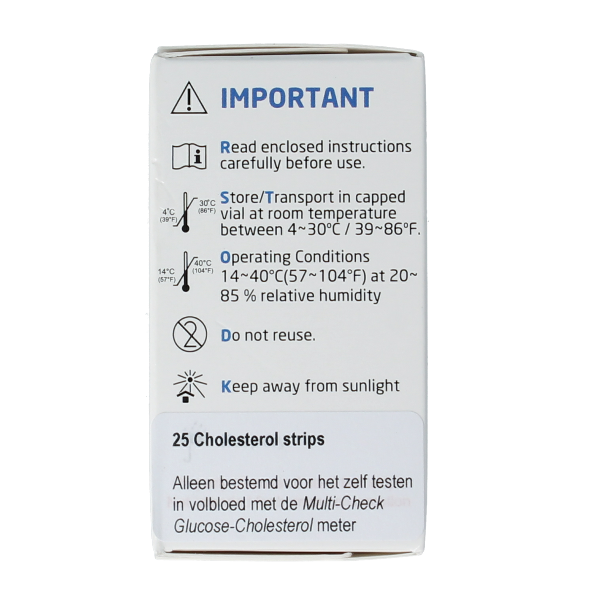 Testjezelf Multicheck cholesterol teststrips 25.00 Stuks