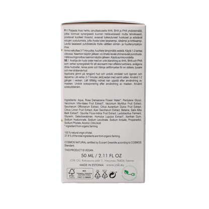 Joik Organics Re-boost glow peeling mask resurfacing 50 Milliliter
