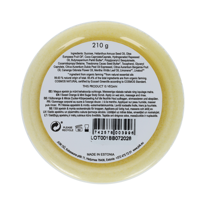 Joik Organics Sweet orange & mint sugar scrub vegan 210.00 Gram