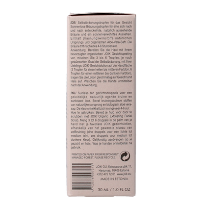 Joik Organics Sunless tan facial drops 30 Milliliter