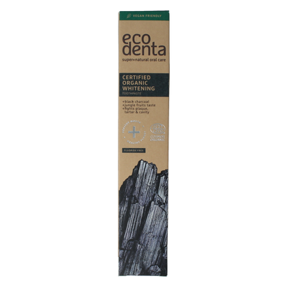 Ecodenta Tandpasta whitening houtskool bio 75 Milliliter