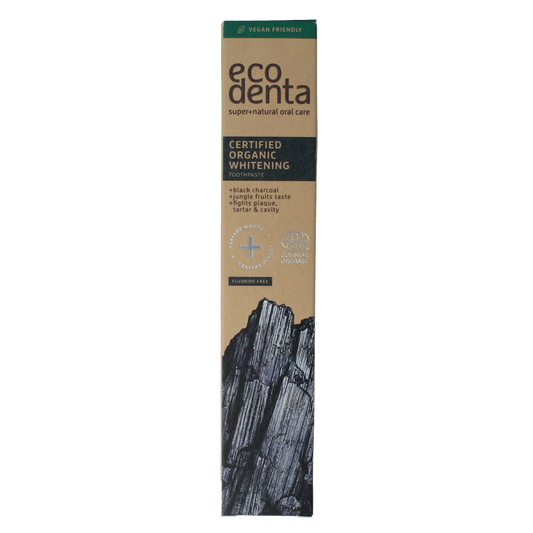 Ecodenta Tandpasta whitening houtskool bio 75 Milliliter