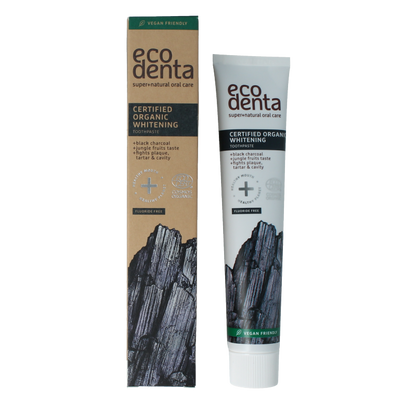 Ecodenta Tandpasta whitening houtskool bio 75 Milliliter