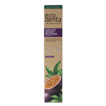 Ecodenta Tandpasta whitening passievrucht bio 75 Milliliter