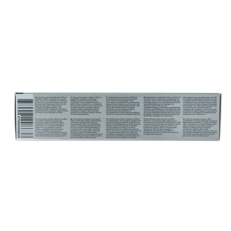 Ecodenta Tandpasta sensitive CBD probiotica expert line 100 Milliliter