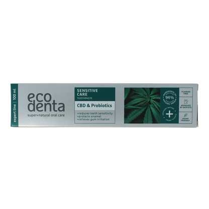 Ecodenta Tandpasta sensitive CBD probiotica expert line 100 Milliliter