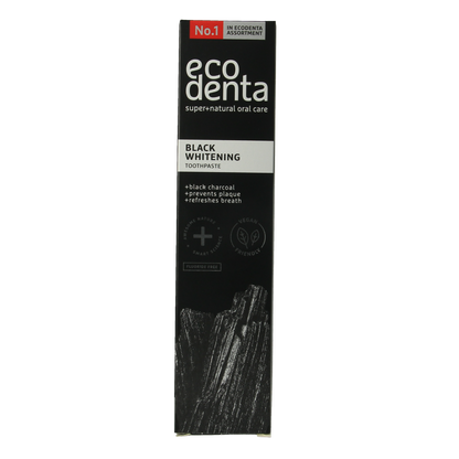 Ecodenta Tandpasta whitening houtskool extra black 100.00 Milliliter