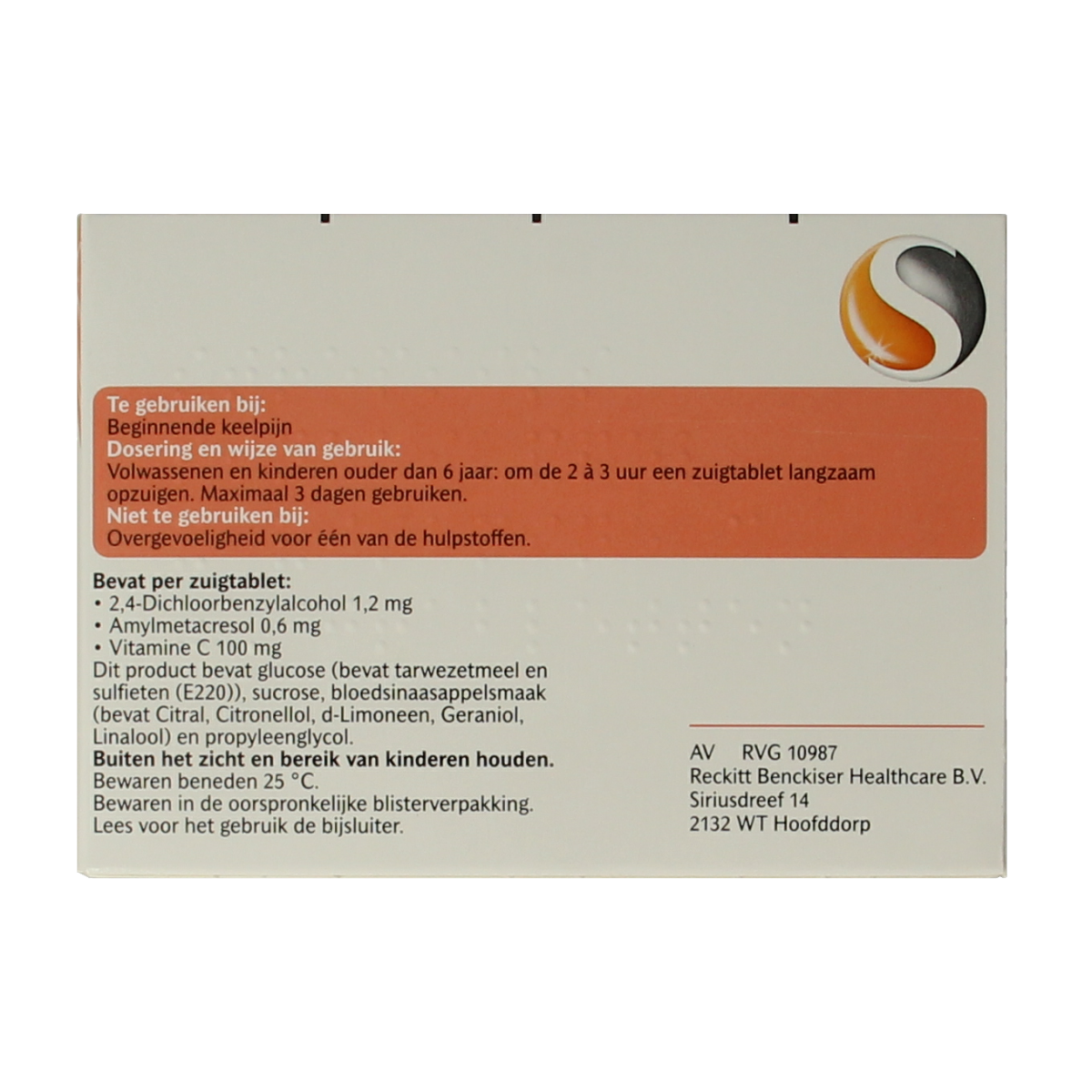 Strepsils Sinaasappel / Vitamine C 36.00 Zuigtabletten