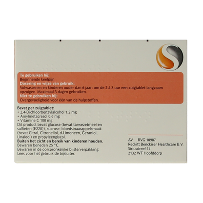 Strepsils Sinaasappel / Vitamine C 36.00 Zuigtabletten