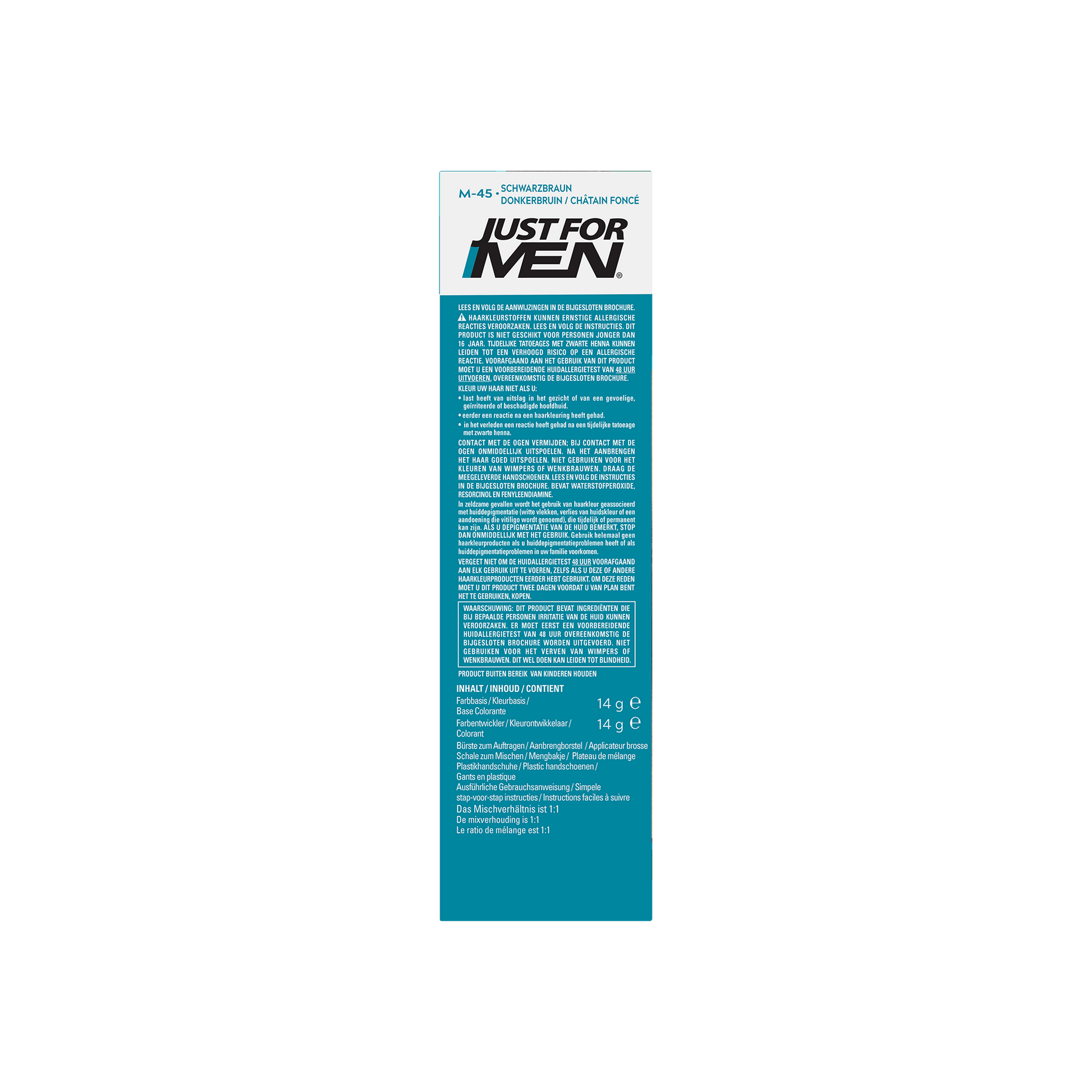 Just For Men Snor & baard donkerbruin M45 24 Gram