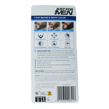 Just For Men Baard / wenkbrauw donker bruin 9.00 Milliliter