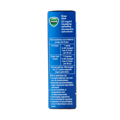 Vicks Sinex aloe neusspray 15.00 Milliliter