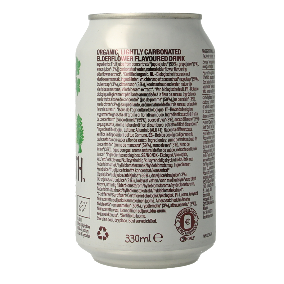 Whole Earth Sparkling elderflower bio 330.00 Milliliter