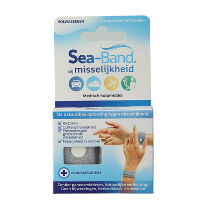 Sea Band Polsband volwassenen grijs 1.00 Paar