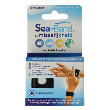 Sea Band Polsband volwassenen zwart 1.00 Paar
