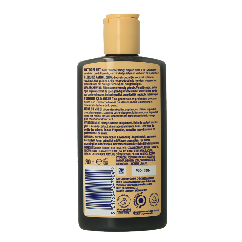 Biore Anti spot cleanser houtskool 200 Milliliter