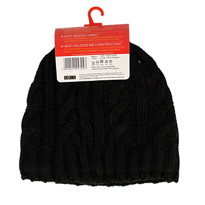 Heat Holders Ladies cable hat one size black 1 Paar
