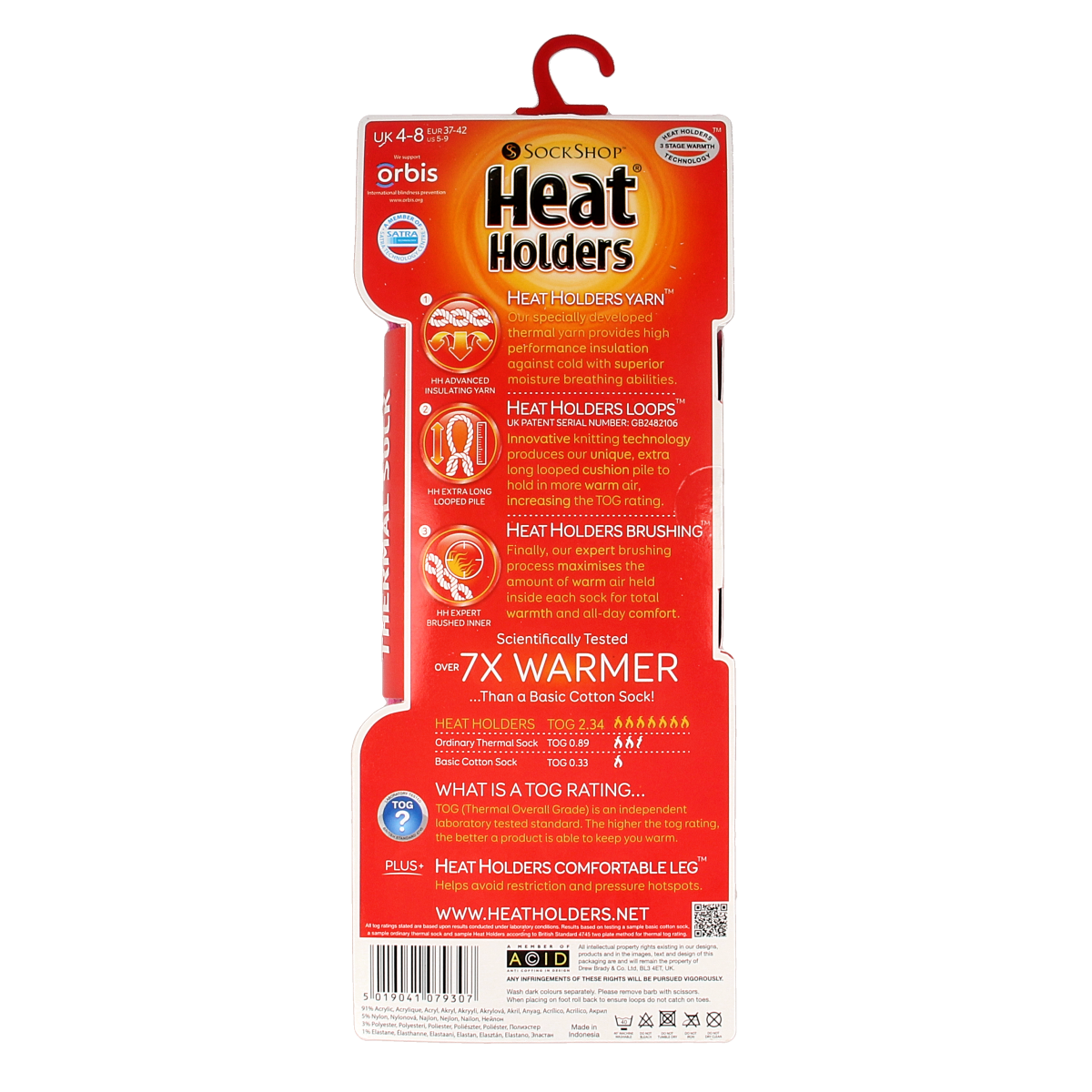 Heat Holders Ladies slipper socks maat 4-8 candy 1.00 Paar