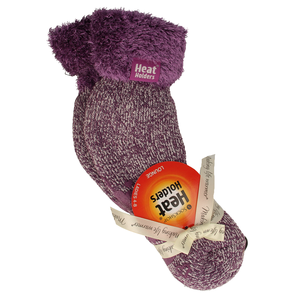 Heat Holders Ladies lounge socks maat  4-8 (37-42) lila mauve/c 1.00 Paar