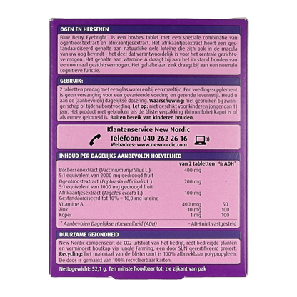 New Nordic Blue berry eyebright 60 Tabletten