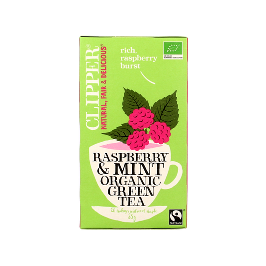 Clipper Framboos mint green tea bio 20 Zakjes