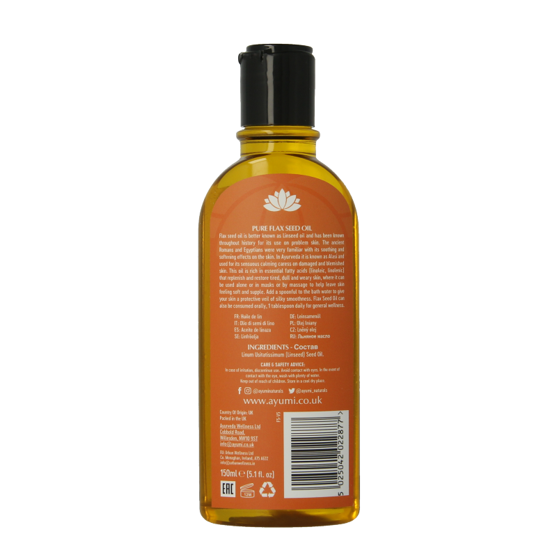 Ayumi Pure flax seed oil cold pressed 150 Milliliter