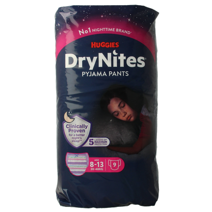 Huggies Drynites girl 8-13 jaar 9 Stuks